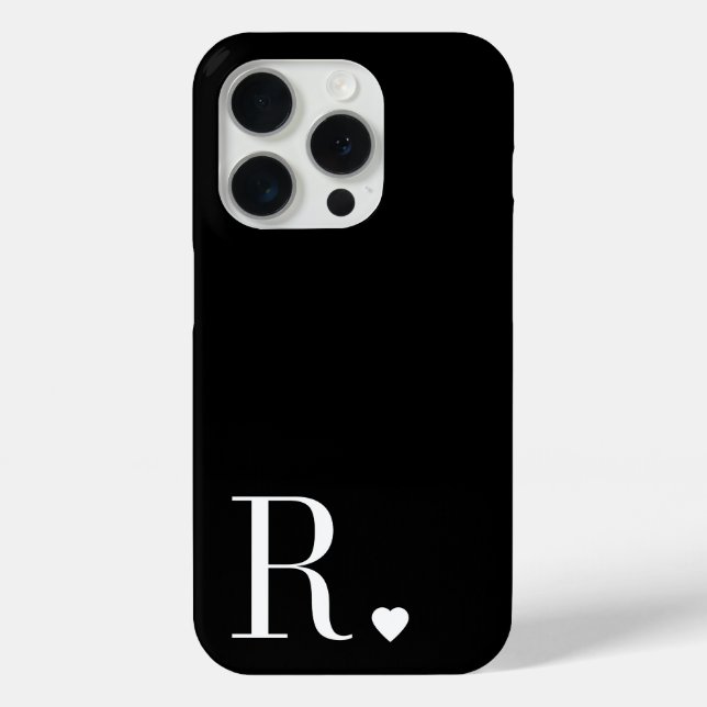 Coques Case-Mate iPhone Elegant black & white monogram initial (Verso)