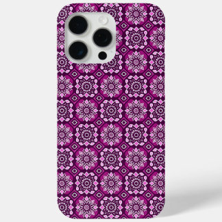 Coque iPhone 15 Pro Max Elégant Boho Chic motif floral géométrique