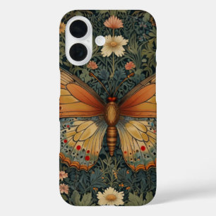 Coques iPhone 16 Élégant boho rétro papillon botanique verdure