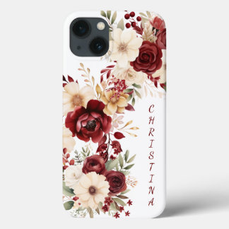 Case-Mate iPhone Case Elegant Burgundy Flowers