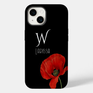 Coque Pour iPhone 14 Élégant cabot rouge paraphé sur noir