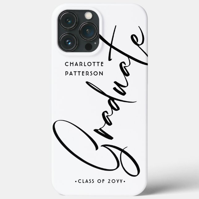 Coques Case-Mate iPhone Elegant Calligraphy Script Graduation Graduate (Verso)