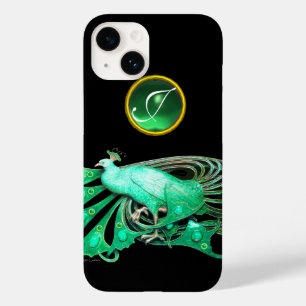 COQUE POUR iPhone 14 ÉLÉGANT CAPILLON EN VERT, MONOGRAMME DE JADE