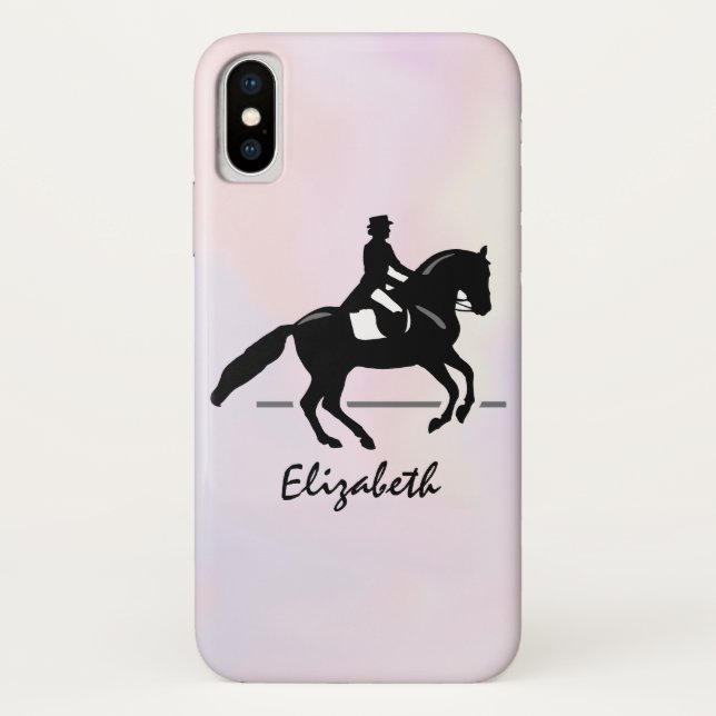 Coques Case-Mate iPhone Elégant cavalier de Dressage sur un Arrière - plan (Dos)