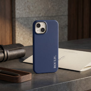 Coque Pour iPhone 14 Élégant Charbon Marine Minimaliste ROULIV