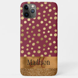 Case-Mate iPhone Case Elégant Cheetah Or Bourgogne Monogramme Métallique