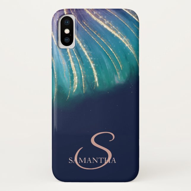 Coques Case-Mate iPhone Élégant Chic Abstrait, Bleu de marine (Dos)