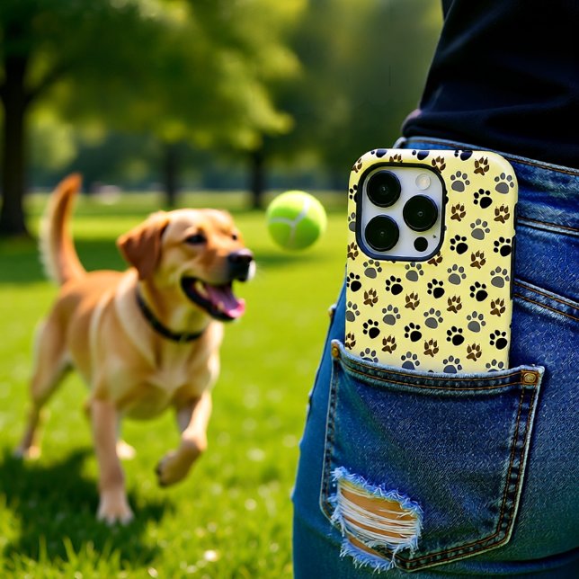Coques Case-Mate iPhone Elégant chien pattes crème (Elegant Cream and Brown Dog Paw Print Case-Mate iPhone Case)
