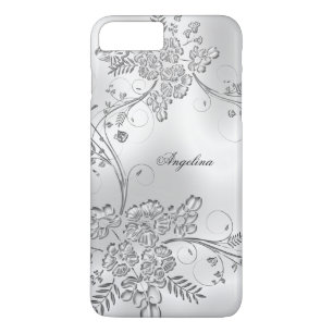 Case-Mate iPhone Case Élégant Classe Argent Métal Floral Look