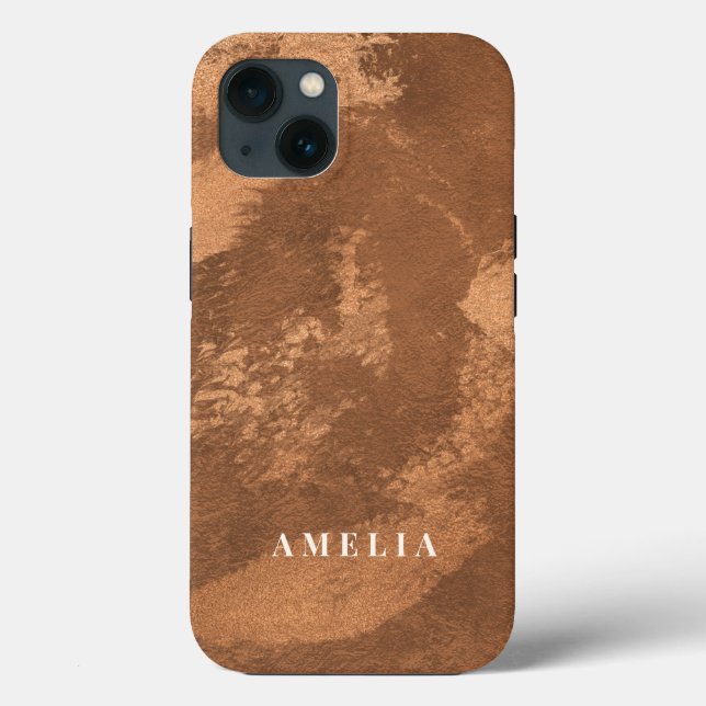 Coques Case-Mate iPhone Élégant Cuivre de Terracotta Brûlé Orange (Verso)