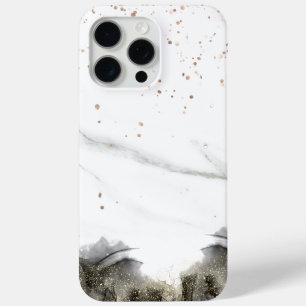 Coque iPhone 15 Pro Max Élégant cuivre   Marbre or Rose fille