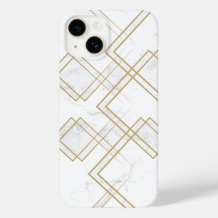 Coque Pour iPhone 14 Élégant cuivre   Marbre or Rose fille
