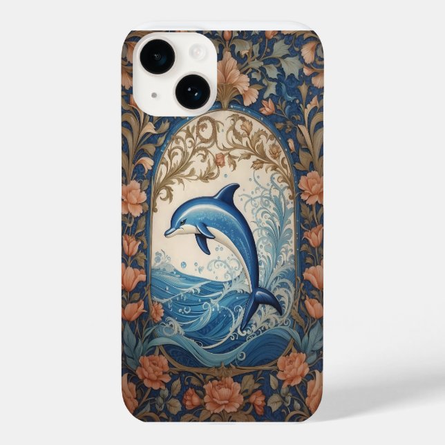 Coques Case-Mate iPhone Élégant dauphin de saut William Morris inspiré (Verso)