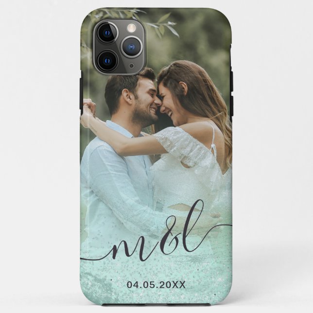 Coques Case-Mate iPhone Elégant dégradé moderne menthe vert parties scinti (Dos)