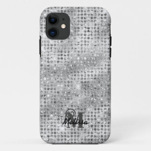 Case-Mate iPhone Case Élégant diamant argenté Motif émaillé Monogramme