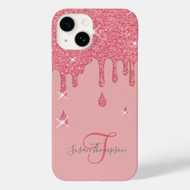Coque Pour iPhone 14 Élégant effet rose personnalisé éclaboussures