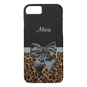 Case-Mate iPhone Case Élégant Empreinte de léopard Classy Black Bow avec