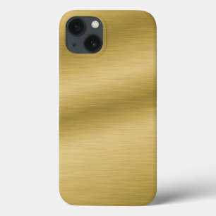 Etui iPhone 13 Elégant Faux Brossé Or