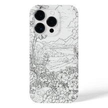 Élégant Fleur sauvage blanc et noir Coque-Mate