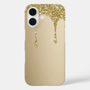 Coques iPhone 16 Élégant Glitterie Or Fondu