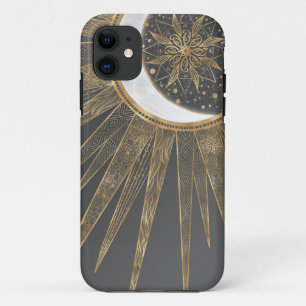 Case-Mate iPhone Case Elegant Gold Doodles Sun Moon Mandala Design