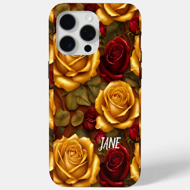 Coques Case-Mate iPhone Élégant Golden Roses Valentines Spécial (Verso)