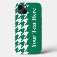 Elegant Houndstooth Emerald avec texte personnalis