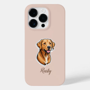 Coque Pour iPhone 14 Pro Élégant Labrador Retriever Custom Photo Blush Rose
