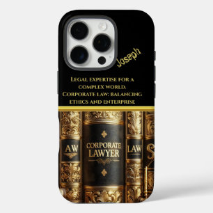 Coques iPhone 16 Pro Elegant Law Books for Corporate Expertise