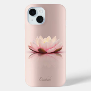 Coque Pour iPhone 15 Élégant Lotus Flower Rose Gold