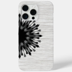 Coque iPhone 15 Pro Max Élégant Lotus noir Fleur bois élégant Floral