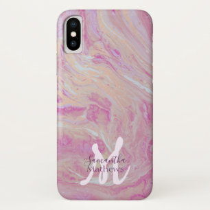 Case-Mate iPhone Case Élégant marbre Agate rose or monogramme