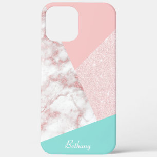 Case-Mate iPhone Case Elégant marbre de parties scintillant en or rose g