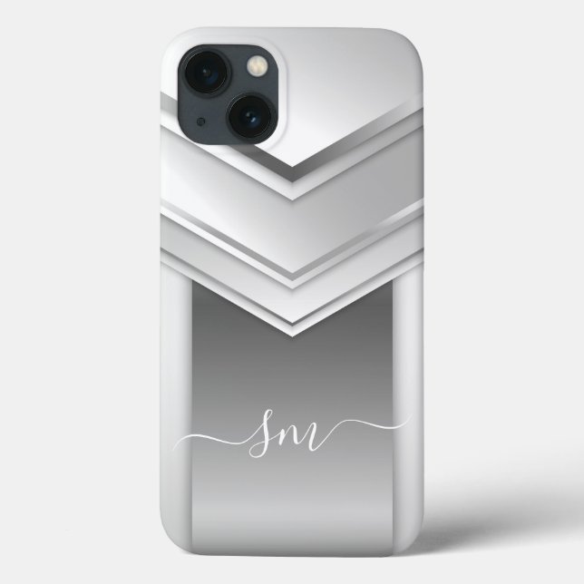 Coques Case-Mate iPhone Elégant métal 3D look Calligraphie Or Monogramme (Verso)