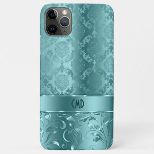 Case-Mate iPhone Case Elégant métal Turquoise-vert Damas & dentelle