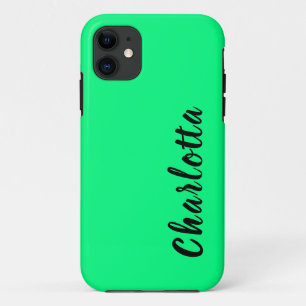 Case-Mate iPhone Case Elégant minimaliste en noir massif Ressort vert co