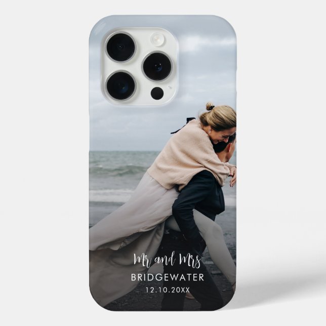 Coques Case-Mate iPhone Elégant moderne M. et Mme Monogram Mariage Photo (Verso)