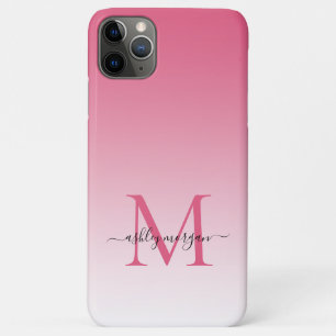 Case-Mate iPhone Case Élégant Monogramme Chic Nom de script rose Ombre