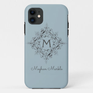 Case-Mate iPhone Case Élégant Monogramme classique bleu Coque-Mate iPhon