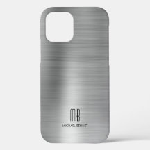 Élégant Monogramme gris argenté