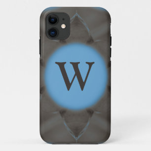 Coque Case-Mate Pour iPhone Élégant monogramme gris bleu