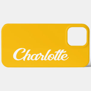 Case-Mate iPhone Case Élégant Monogramme Jaune Personnalisé Classique
