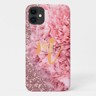 Case-Mate iPhone Case Élégant monogramme moderne Parties scintillant ros