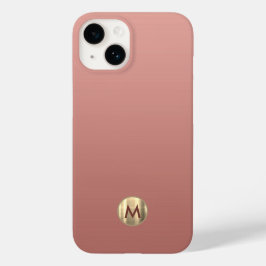 Coque Pour iPhone 14 Élégant Monogramme Or Rose