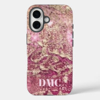 Élégant monogramme rose or rose dégradé motif