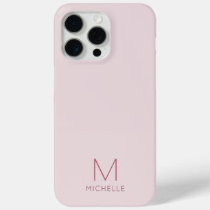 Coque iPhone 15 Pro Max Élégant Monogramme tendance moderne Modèle Rose or