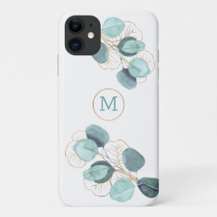 Case-Mate iPhone Case Elégant Monogrammed Eucalyptus Gold iPhone