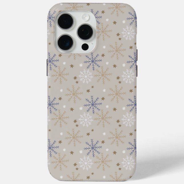 Coques Case-Mate iPhone Élégant Motif beige Snowflake (Verso)