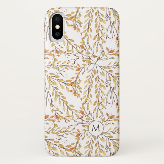 Coques Case-Mate iPhone Élégant Motif de feuillage d'automne personnalisé (Dos)