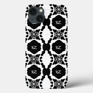 Case-Mate iPhone Case Élégant motif monogramme noir et blanc